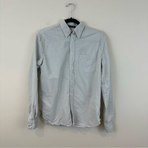 Brandy Melville Gray Striped Oxford Shirt One Size